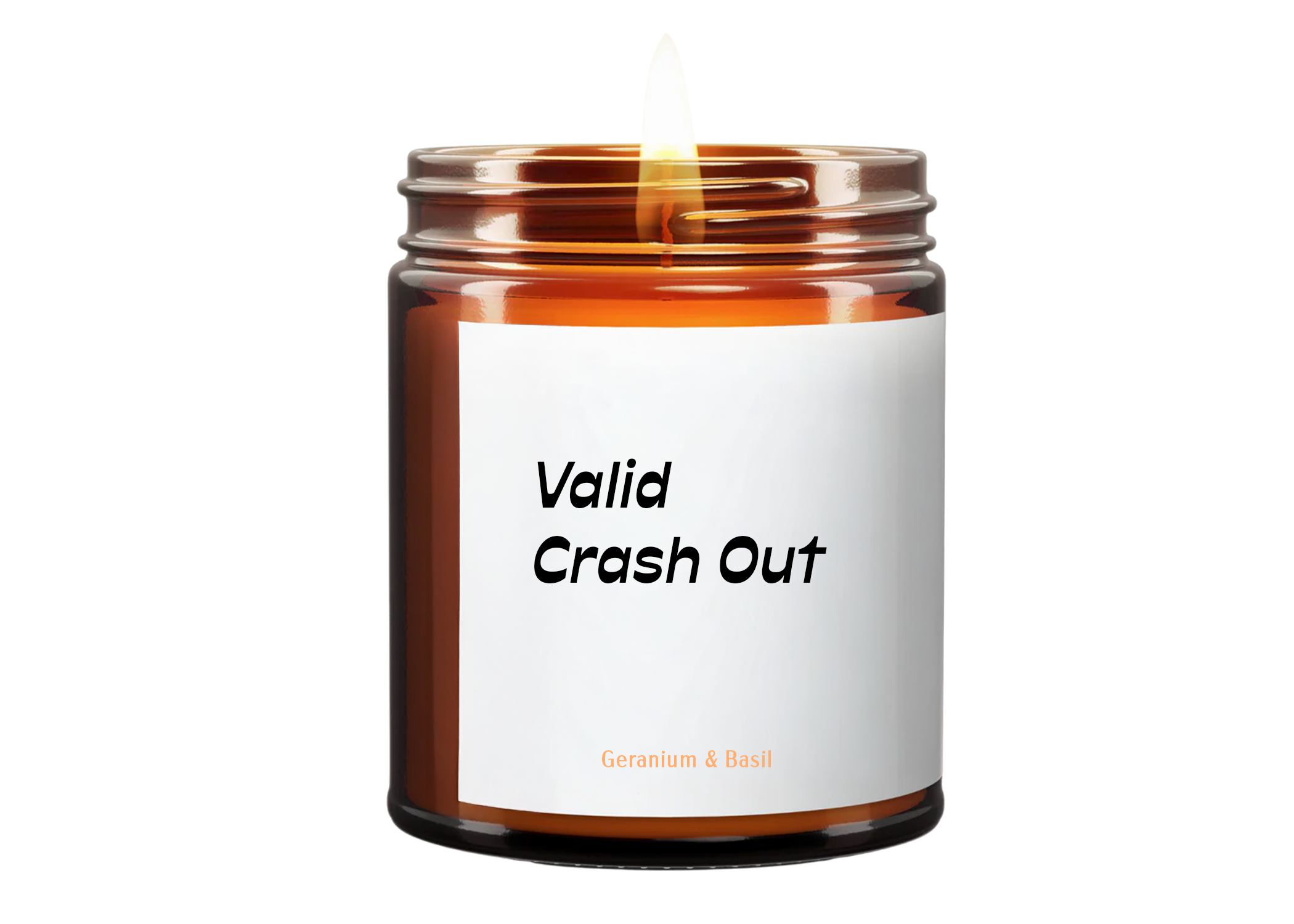 Valid Crash Out (Geranium & Basil) Soy Wax Candle