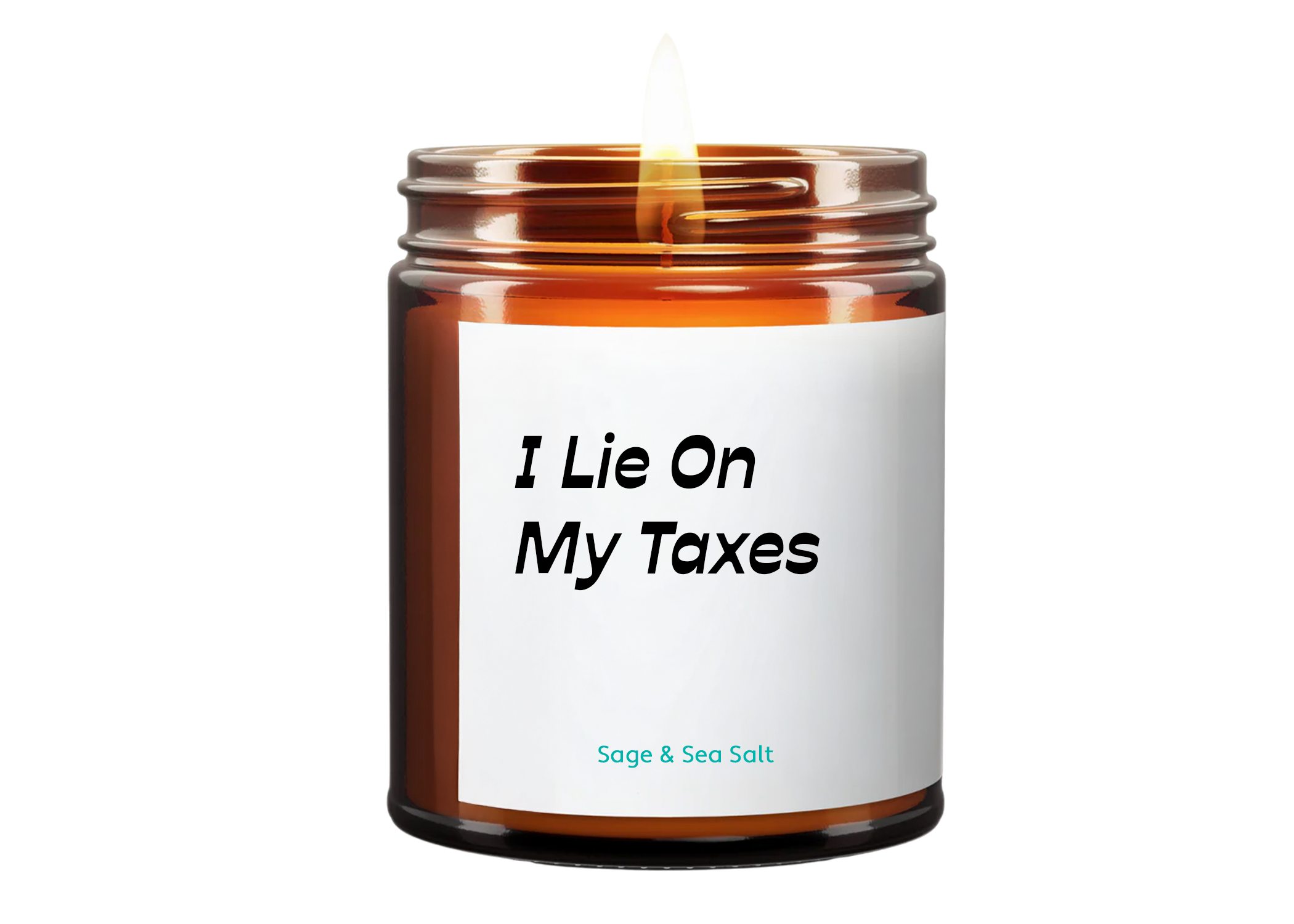 I Lie On My Taxes (Sage & Sea Salt) Soy Wax Candle